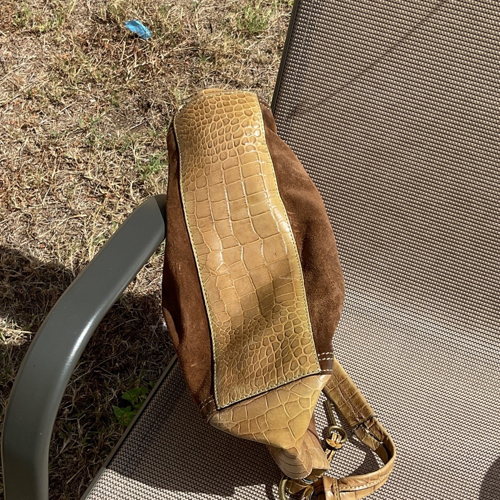 Fossil Elegant Brown Suede Shoulder Bag - Picture 5 of 9